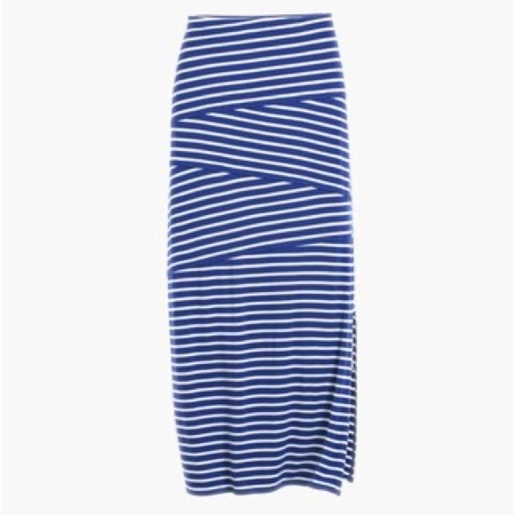 Chicos Tinley maxi striped blue white nautical skirt size 3 XL NWT flattering - Picture 3 of 7